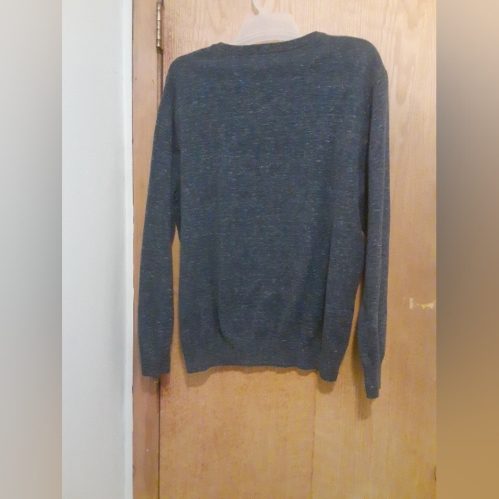 Alfani Men's Quqrter ZIP Sweater Long Sleeve Gray Black PullOver Size XL